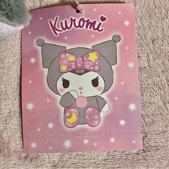 Sanrio Japan Kuromi Gray Pajamas Plush Mascot Keychain Charm - Picture 6 of 9